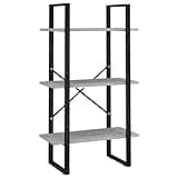KGHFDVB Storage Shelf Concrete Gray 23.6x11.8x41.3 Inches Metal Frame, Storage Shelf for Kitchen Living Room, Versatile Bookshelf Decoration Display Stand Plant Rack
