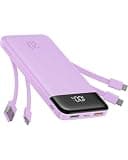 charmast Portable Charger Built-in Cables, 20000mAh Power Bank 6-Output