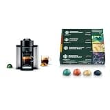 Nespresso Vertuo Coffee and Espresso Maker by De'Longhi, Piano Black + Starbucks Capsules