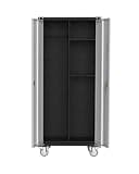 File Cabinet, 72" Mobile Metal Storage Cabinet with Lock and Wheels, Office Filing Cabinet with 2 Doors & Shelves, Steel Utility Storage Cabinet for Garage, Home, Office, Tall Closet Organizer