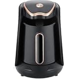 One-Touch Automatic Turkish Coffee Maker,Detection Temperatur,600W 1-4 Cups Coffee Machine,All Copper Heating Element,Anti-Overflow & Anti-Dry Burning,Portable For Home Use