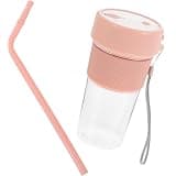 Uonlytech Rechargeable Portable Juicer Cup 350ml with Stainless Steel Blades and Straw Hole, Cordless Fresh Juice Blender for Travel and Smoothies, Easy to Use with Efficient Motor