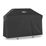 Weber Premium Outdoor Grill Cover – Water‑Resistant Weather‑Protective Grill Cover for Genesis 300 Series (3 Burners) Gas Grills, Durable Black Fabric with Secure Fastening Straps - Grill Accessories