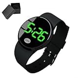 Evenoonest LED Electronic Watch With Large Display And Touch Control For Students And For Leisure Wear By Both Genders(Black green)