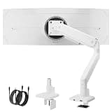 monTEK Single Monitor Arm with USB for Max 45 Inch Ultrawide Screens Adjustable Monitor Desk Mount Holds 35 Lbs Cable Management with C Clamp/Grommet Desk Mount, VESA 75/100mm