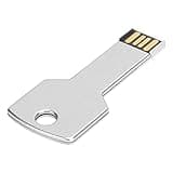 Denash Key Shape USB Flash Drive, High Speed USB Memory Disc, Large Capacity Portable Aluminum Alloy Thumb Drive for Computer, Car, Home Office - Silver (16GB)