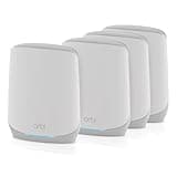 NETGEAR Orbi Whole Home Tri-Band WiFi 6 Mesh Network System (RBK754P) – Router with 3 Satellite Extenders, Security Features, Coverage up to 10,000 sq.ft., 75 Devices, AX5200 (Up to 5.2Gbps)