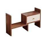 WANGHAI2024M Bookcases Desktop Adjustable Bookshelf Expandable Density Board Organizer Shelf with Drawer