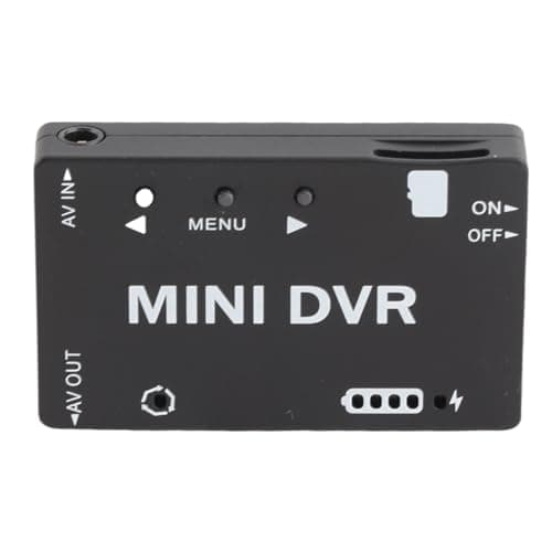 Phefop Mini FPV DVR Module, Video and Audio Recorder, NTSC PAL Switchable Built in Battery Video Audio FPV Recorder, Aluminum Alloy Shell, 32GB Support, 53 x 33 x 9mm