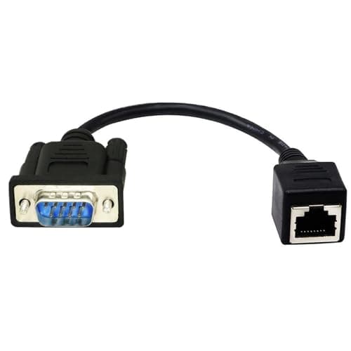CATHATRR DB9 RS232 to RJ45 Extenders DB9 9Pin Port Female Male to RJ45 CAT5 Ethernets Extend Adapters Communication Cable 15cm Transmission