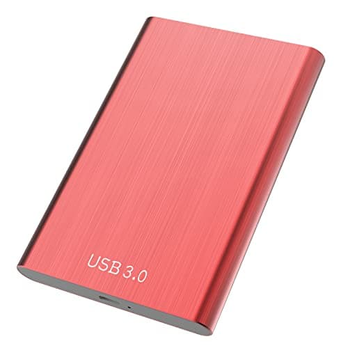 External Hard Drive 1TB, USB3.0 SATA, HDD Storage for PC, Mac, Desktop, Laptop, Wii U, Xbox (1TB, Red)