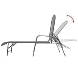 KMUNGDWG Metal Sun Lounger with 5 Position Reclining Backrest, Anthracite Steel Mesh Design, Sturdy and Weather Proof for Pool Patio Garden
