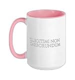 Illegitimi Non Carborundum Funny Motivating Humorous Ceramic Mug, Pink/White, 15oz