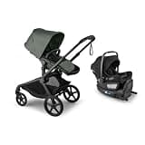 Bugaboo Kangaroo Stroller Travel System Bundle – All-Terrain Single-to-Double Stroller + Bugaboo Turtle Air Shield by Nuna Infant Car Seat with Recline Base – Newborn to Toddler - Forest Green