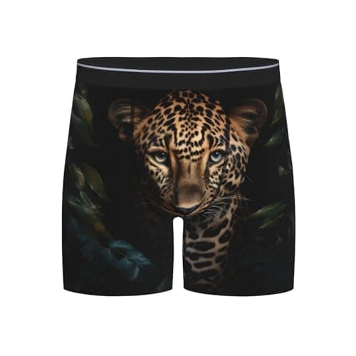 XLLingL Men'S Long,Breathable Boxer Briefs,Elastic Underwear,Extra Long Underwear,1 Pack Black