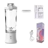 Portable Juicer Cup 600ML - 10-Leaf Blade Powerful Motor small Blender for Shakes & Smoothies, Capacity Mixer Cup with Power Pack for Outdoor, Gym & Travel(B)
