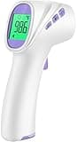 Forehead Thermometer for Adults, Kids & Babies, No-Touch Digital Thermometer with LCD Backlight Display, Fever Alarm and 1s Instant Reading - Purple