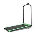 Foldable Treadmill with Incline and Handle Bar 2 in 1 Under Desk Walking Pad for Home Office Slim Portable Running Machine Space Saving Quiet Mini Exercise Equipment with Remote Control and (Green)