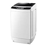 MECEGAE 17.8/25/30 lbs Portable Washing Machine, Full-Automatic Compact Washer & Spin Dryer Combo, Stainless Steel Drum, Drain Pump, Digital Control, 26min Quick Wash for Apt Dorm Home (17.8 lbs)