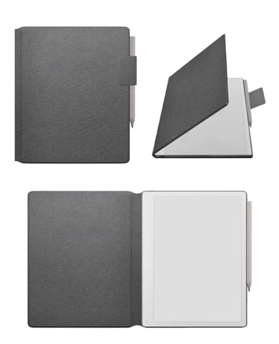 for Remarkable Paper Pure Magnetic Flip Case 10.3 Inch Tablet, Auto Sleep/Wake, Slim Faux Leather Cover with Pencil Holder, Lightweight Shockproof Protective Case (Gray)