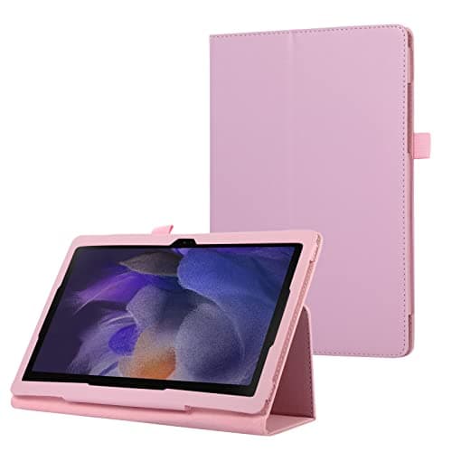 Tablet PC Cover Case Texture Leather Tablet Case for Samsung Galaxy TAB A8 10.5 X200/X205(2021) Slim Folding Stand Folio Protector Shockproof Back Cover with Holder Protective Shell (Color : Pink)
