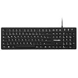 German Keyboard QWERTZ Layout Wired USB - 105 Keys Full-Size Laser-Etched(Not Fading Character) Laptop/PC,1.6m Cable Length,Typing Comfort for German Speakers, Bilingual Office & Students,Translation