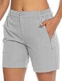 TBMPOY Womens 6" Hiking Cargo Shorts Quick Dry with Pockets Lightweight Work Golf Short Outdoor Active Summer for Women Light Grey M