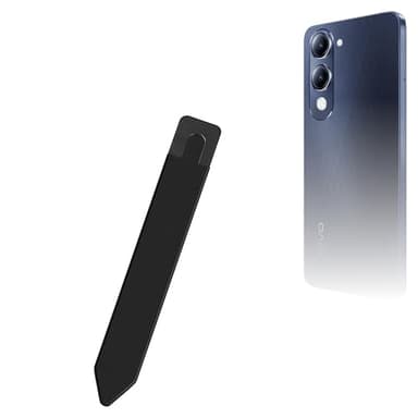 BoxWave Stylus Pouch Compatible with vivo T4 Lite - Stylus PortaPouch, Pen Stylii Holder Carrier Portable Self-Adhesive - Jet Black