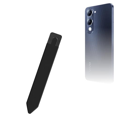 BoxWave Stylus Pouch Compatible with vivo T4 Lite - Stylus PortaPouch, Pen Stylii Holder Carrier Portable Self-Adhesive - Jet Black