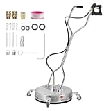 24 Inch Pressure Washer Cleaner with 4 Wheels, 4500 PSI Stainless Washer Concrete Scrubber, Adjustable Handle Driveway Patio Deck Sidewalk Cleaning Attachment