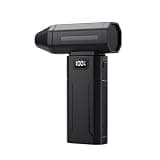 Black Portable Blower for Cars, 5-Speed Handheld Snow and Dust Remover with Type-C Charging, T-Handle, LCD Screen, Powerful Jet Fan for Home and Outdoor Emergency Light