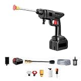 7500mAh Rechargeable Battery and 110V US Plug Cordless Pressure Washer - 22 bar 300W Battery Powered High Pressure Cleaner for Automobile Floor Window and Air Conditioner Cleaning