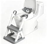 8‑Height Adjustable Potty Training Seat with Step Stool Ladder – Fits Most Standard Toilets, Toddler Toilet Seat for Boys Girls, Anti‑Slip Pads 10 Settings(Deep Grey)