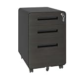 Kiwaou Mobile File Cabinet with Lock, 3-Drawer All-Steel Storage Cabinet on Casters for Home & Office, Black, Fully Assembled, Holds A4/Letter Files