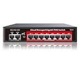 8 Port Gigabit PoE Switch with 2 Gigabit Uplink, 120W Built-in Power, 802.3af/at Compliant, Managed PoE+ Switch Support VLAN, QoS, Fanless Metal, Plug and Play(Desktop/Wall Mount)