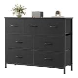 OLIXIS Black Dresser for Bedroom with 7 Fabric Drawers Storage Organizer