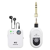 Funien 2.4G Wireless Monitor System Professional Ultra Low Latency Real Time Monitoring for Studio Band Rehearsal Live Performance, ABSTransmitter Receiver Set (White)