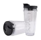 A67Z 24Oz Cups with To-Go Lids & 7 Fins Extractor Blade, Compatible with BN801/SS101/BL480-30/BL641/BL642-30 Blenders