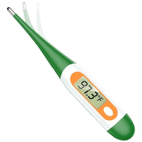Basal Thermometer for Adults with 10 Seconds Fast Reading, Digital Thermometer (Dark Green+Orange)