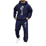 ayattecy Valentine’s Day Rose Floral Print Hoodie & Sweatpants Set for Men Long Sleeve Casual Jogger Set with Pockets
