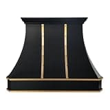 Black Stainless Steel Range Hood Island Mount 48'' W,39'' H,27'' D, CT Copper Tailor Custom Handmade Metal Kitchen Vent Hood, With 4-Speed Exhaust Fan & LED Light,SH3-2BTR-HS