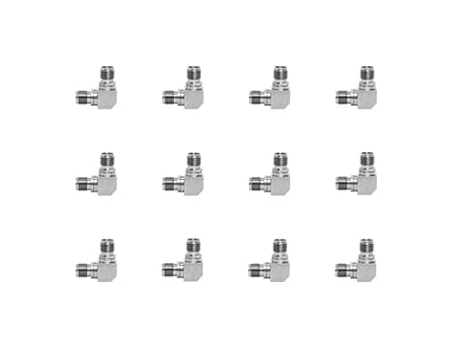 BJDZ 50 Ohm 12 Pcs SMA Female Right Angle 90 Degree to SMA Female Radio Adapter, for Test Equipment, Telecom Device