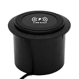 YUEHISY Desktop Embedded Wireless Charger, 3-in-1 Fast Charging Station, Dual USB Desktop Charger for Bedside Table, Desks, Furniture (T9 Black)