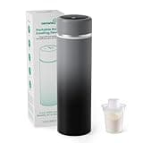 Grownsy Portable Baby Formula Bottle Maker, Rapid Cooling in 3 Min, Pure Physical Cooling, No Power Needed, Smart Color Temp Display, Travel & Night Feeding Essential, Includes Formula Dispenser,Black