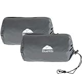 BlueHills Ultra Compact Travel Blanket 2 Pack Large Soft Cozy Portable Blanket Sheet with Carry Case and for Flight Airplane Car Layover Camping Hotel Grey C202-2PK-Gray