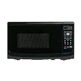 Countertop Microwave Oven With LED Lighting & Child Lock, 0.7 Cu Ft Black -Clear LED Display With Kitchen Timer, Clock,and Child Safety Lock, Compact Form Factor That Works With Any Kitchen Countertop