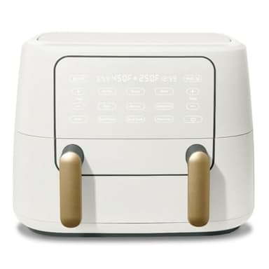 9 Qt TriZone Dual Basket Air Fryer, Ceramic Nonstick Coating, White Icing - Adjustable Temperature Ranges From 90°F – 450°F To Suit A Variety Of Recipes