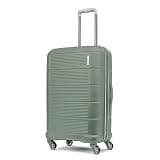 American Tourister Stratum 2.0 Expandable Hardside Luggage with Spinner Wheels, Checked-Medium, Jade Green