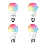 SYLVANIA Wifi LED Smart Light Bulb, 60W Equivalent Full Color and Tunable White A19, Dimmable, Compatible with Alexa and Google Home Only - 4 Pack (75674)