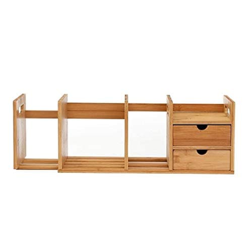 Reotto Simple Bookshelf on Desk, Student Bookcase Desk Storage Rack Small Bookshelf,